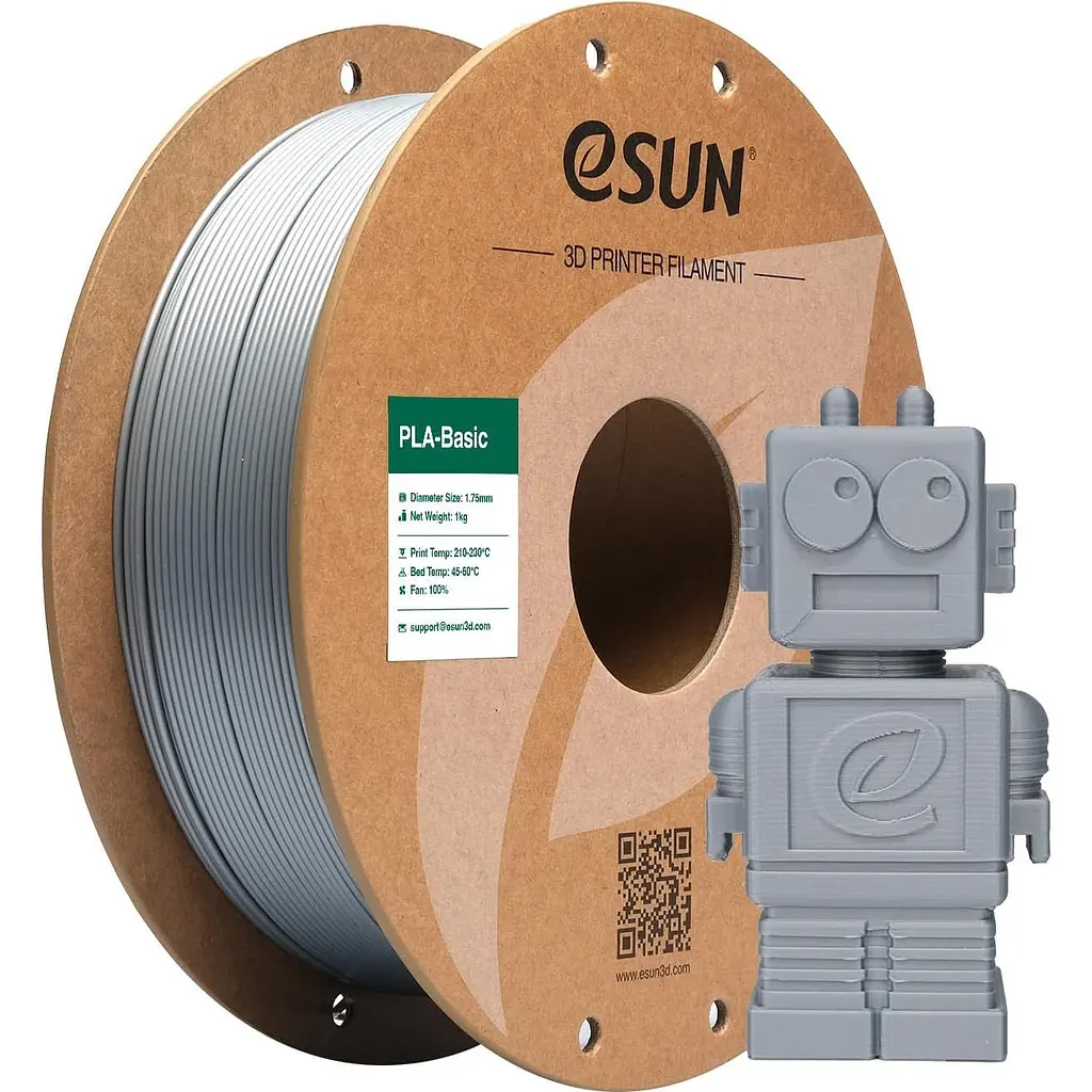 Філамент для 3D-принтерів eSUN PLA Basic 1kg Silver (PLA-BASIC175S1P1) [165907] - фото 2