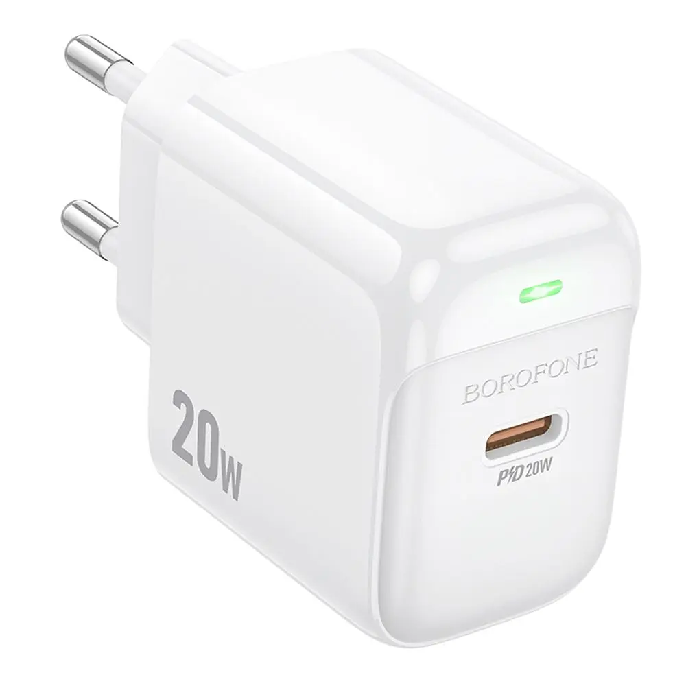Мережевий зарядний пристрій Borofone BAS43A Type-C PD/QC 20W 100-240V AC 50/60Hz 0.6A White (35134_3345025) - фото 4