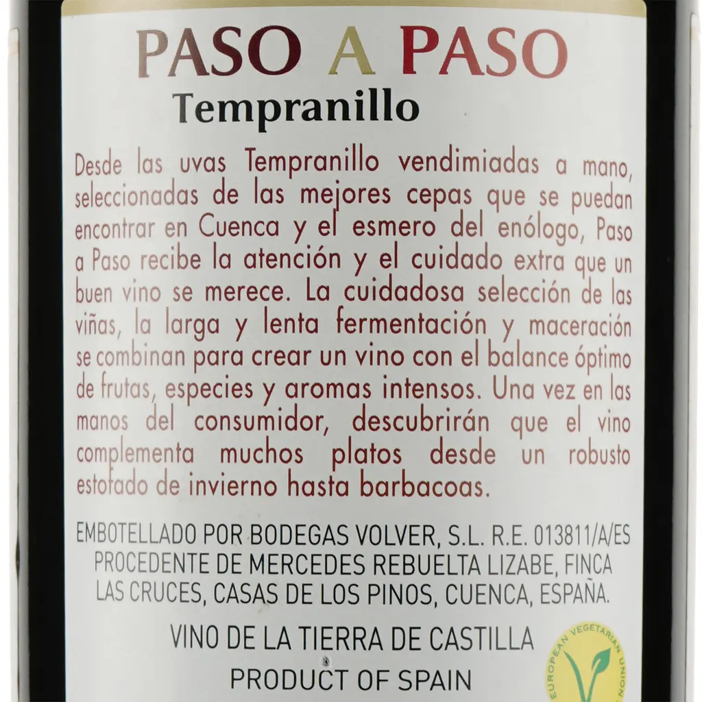 Вино Volver Tempranillo Paso A Paso, красное, сухое, 14%, 0,75 л (8422) - фото 3