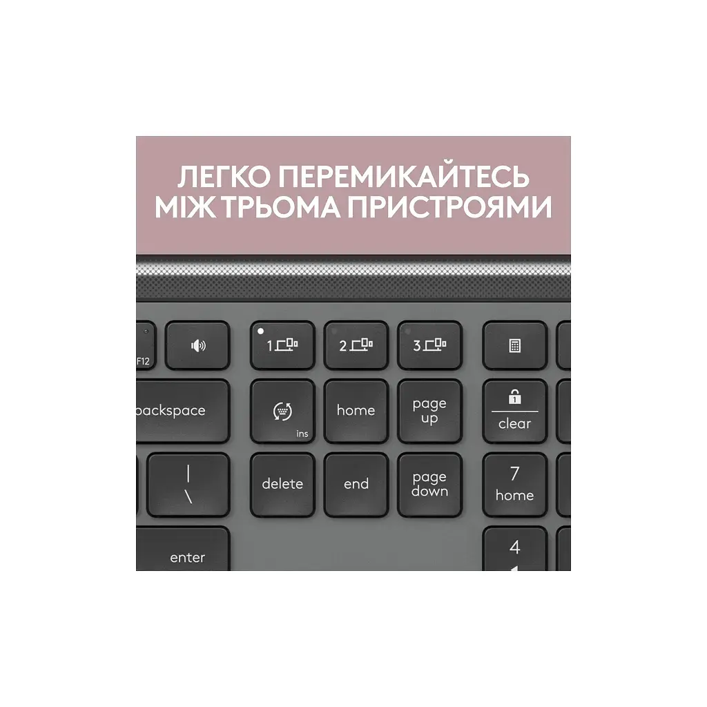 Клавіатура Logitech K950 Bluetooth/Wireless UA Graphite (920-012465) - фото 3