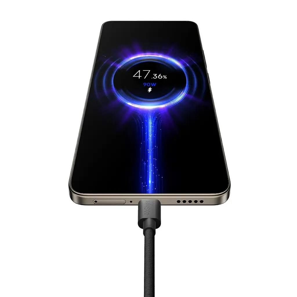 Кабель USB4 - Xiaomi high-speed Braided Type-C to Type-C 240W 6A (BHR087BGL) 1 метр чорний - фото 5