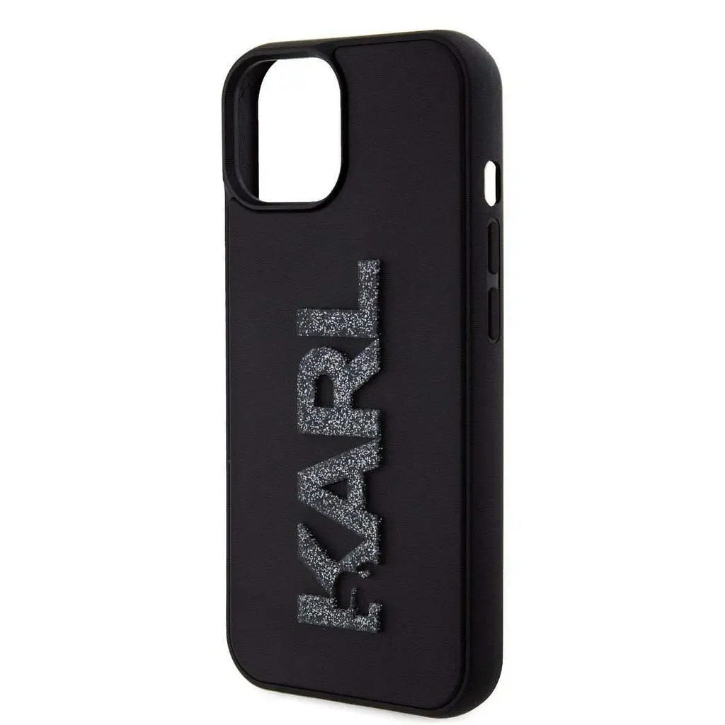 Чехол Karl Lagerfeld 3D Rubber Glitter Logo Karl для iPhOne 15 Black (57983116796) - фото 5
