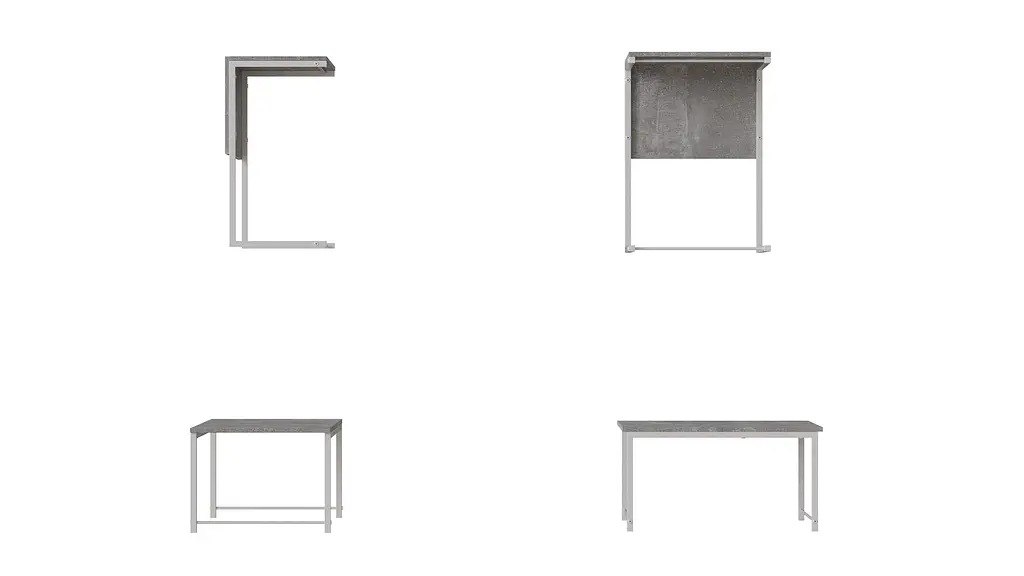 Стол журнальный приставной Терри Комбо Ferrum-decor 345x662x440 Белый металл ДСП Бетон 16 мм (FRD-105149) - фото 4