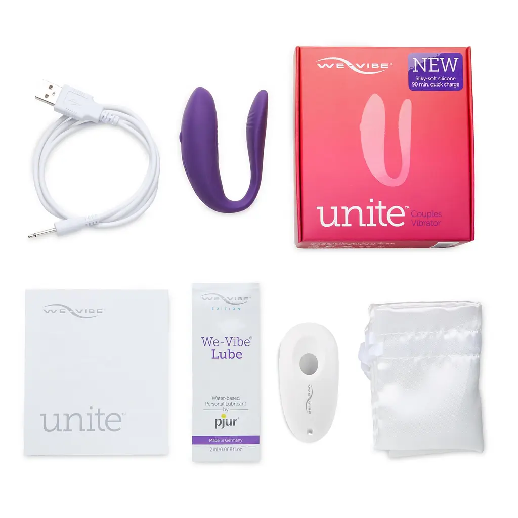 Недорогий вібратор для пар We-Vibe Unite Purple, однокнопковий пульт ДК - фото 8