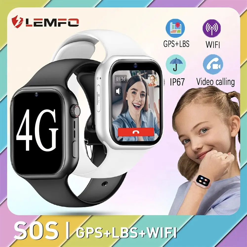 Смарт-годинник дитячі LEMFO K20 4G з камерою WI-FI GPS SIM-карта GEO паркан силіконовий ремінець Black (16740) - фото 5