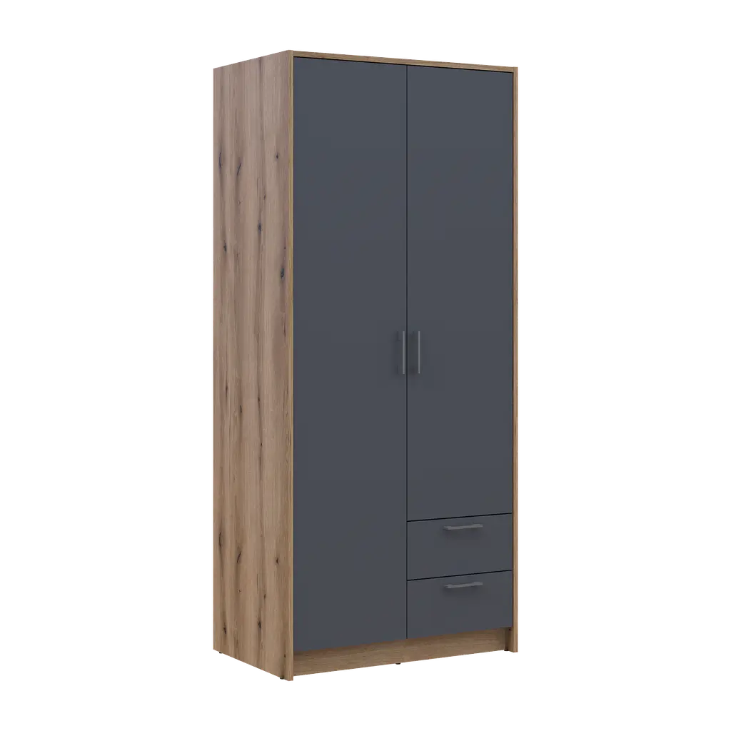 Шафа для одягу Doros Ронді Дуб Артизан/Графіт 2ДСП 82х52х195 (80737804) - фото 5
