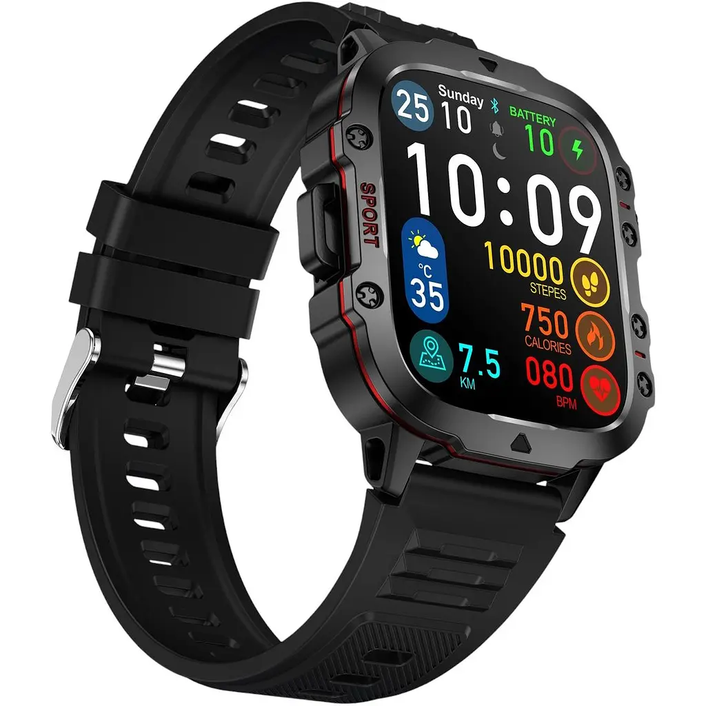 Смарт-годинник Lige Smart Expert Nano Rubber 2 ремінці чорний (3204) - фото 5