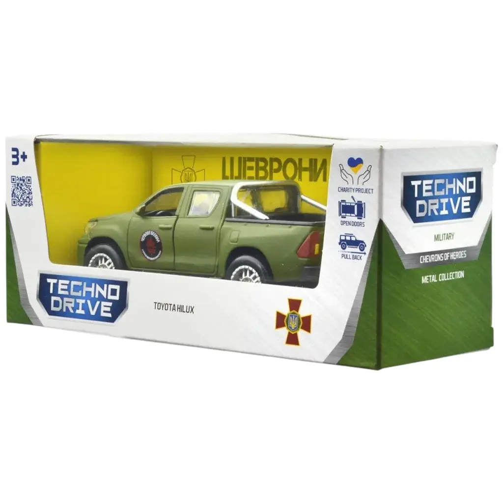 Автомодель TechnoDrive KM6119 серія Шеврони Героїв Toyota Hilux Червона калина - фото 2