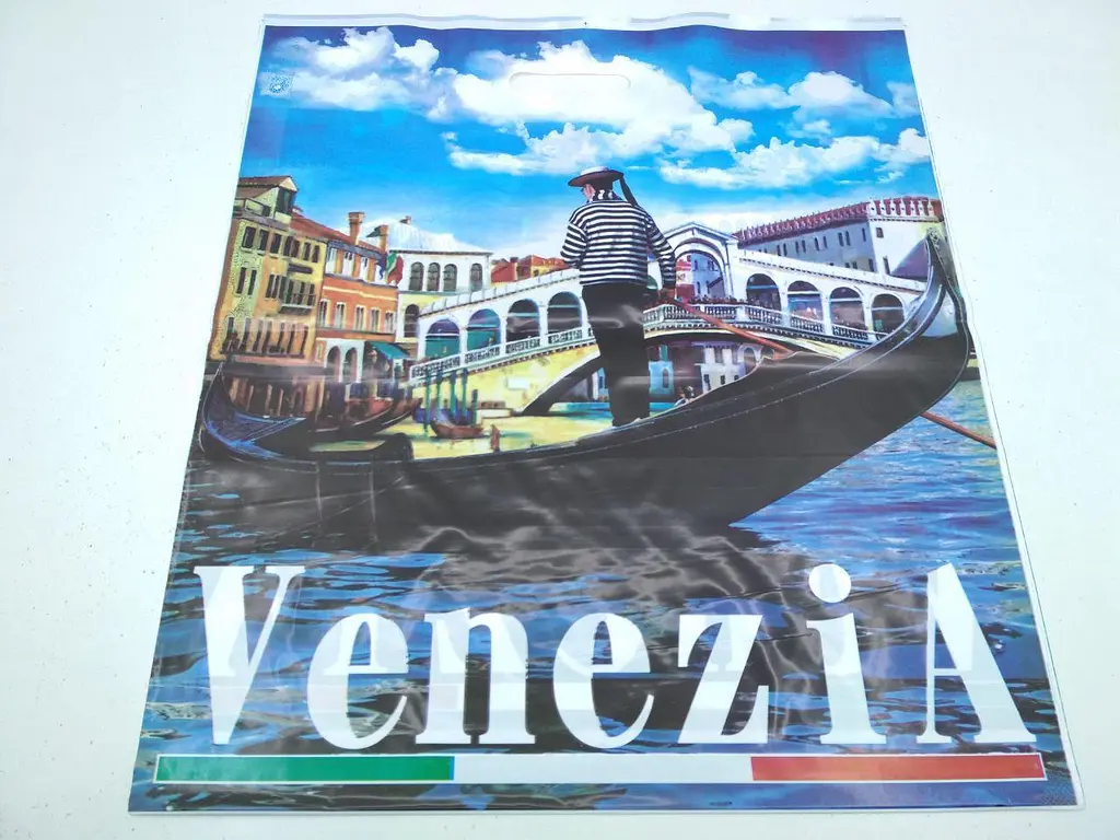 Пакети поліетиленові з малюнком прорізна ручка розмір 45х53+3 "Venezia" Леомі 50 шт/уп. - фото 3