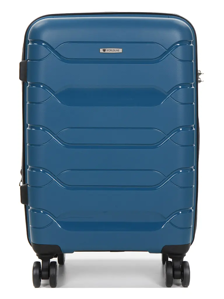 Валіза маленька S поліпропілен Worldline Airtex 282 46л 54×36×23см Синій - фото 3