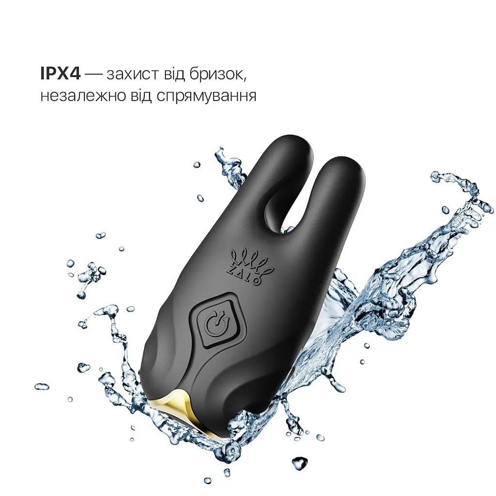 Смарт-вібратор для грудей Zalo - Nave Obsidian Black, пульт ДК, робота через додаток - фото 5