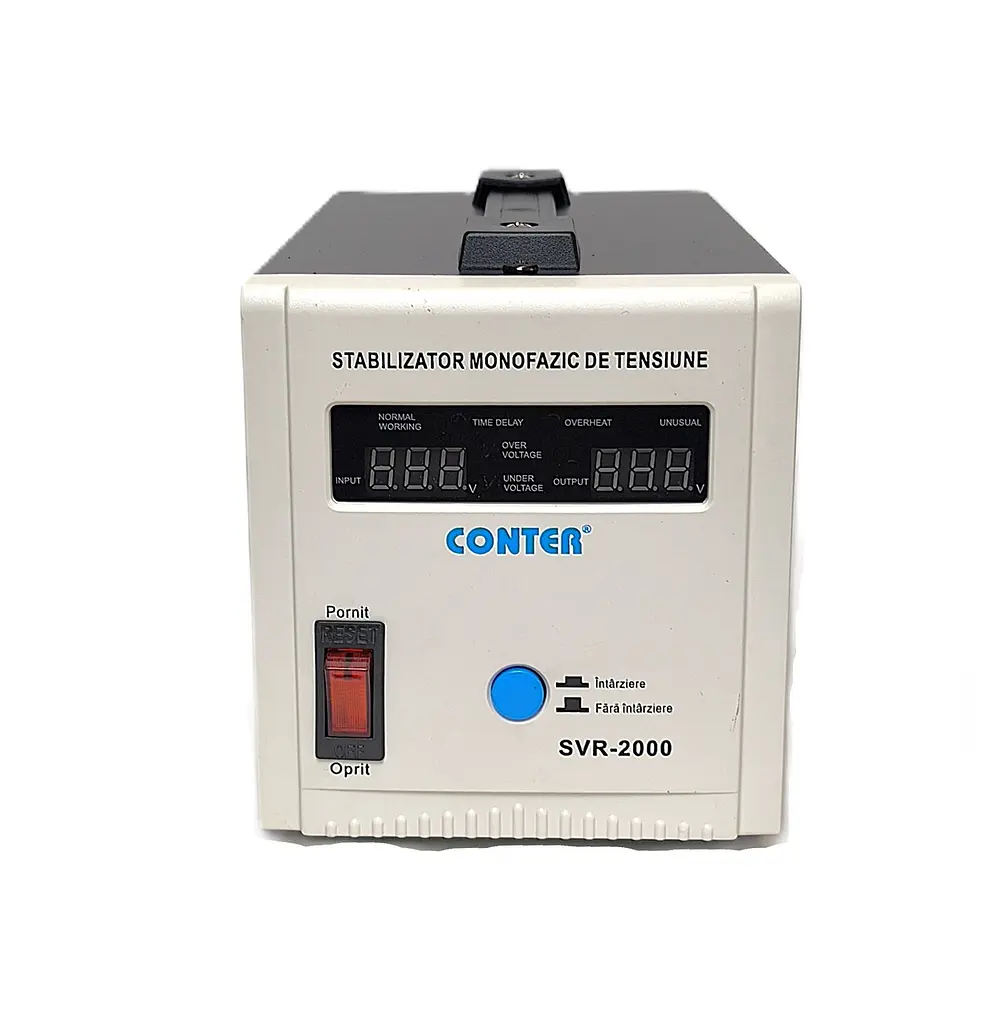 Стабілізатор напруги релейний Conter SVR-2000VA 1500Вт, 150-270В, 230В±8%, 2 розетки, LED дисплей, 9.1А, 50/60Гц - фото 4