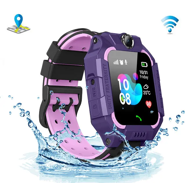 Дитячі розумні смарт годинник Q19 з камерою прослуховуванням Sim-картою Purple Black (16508) - фото 4