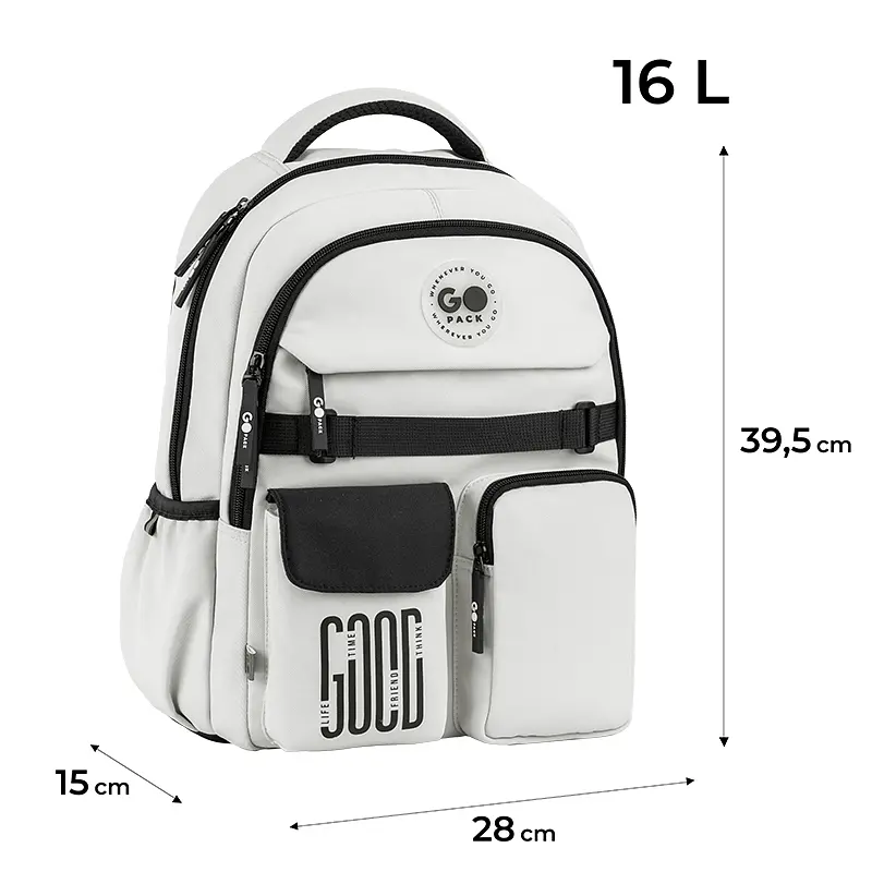 Рюкзак GoPack Education 183 світло-сірий Сірий (GO26-183M-2) - фото 2