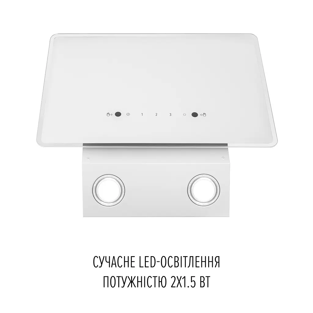 Витяжка декоративна похила PERFELLI VIO 6HW BIANCO - фото 8