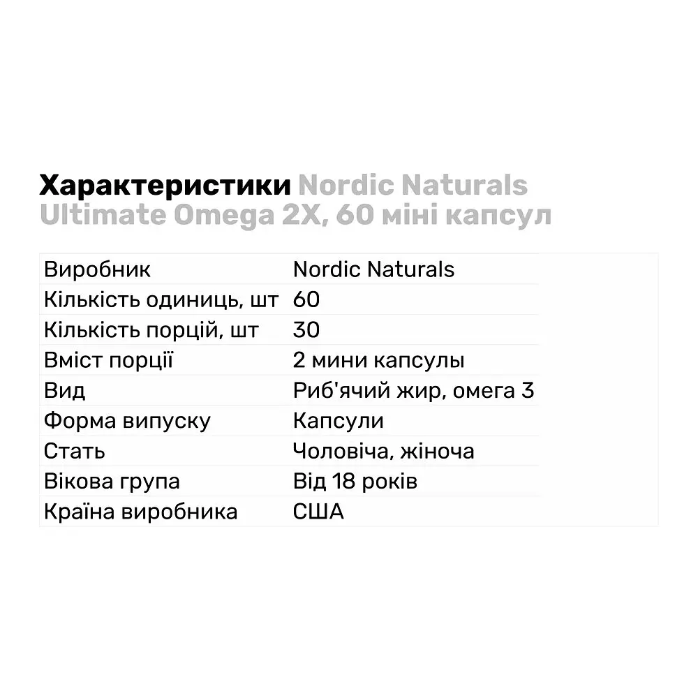 Жирные кислоты Nordic Naturals Ultimate Omega 2X 60 мини капсул - фото 4