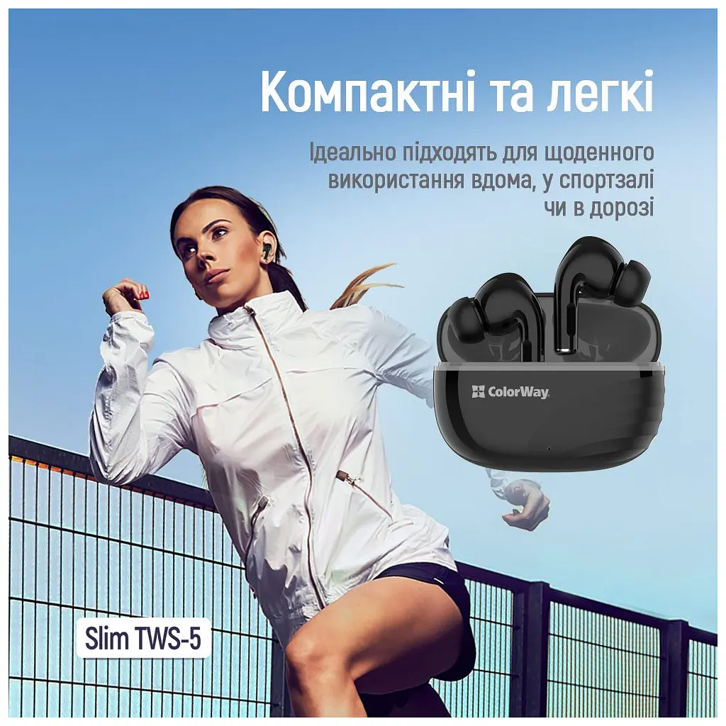 Навушники ColorWay Slim TWS-5 Earbuds Black (CW-TWS5BK) - фото 11