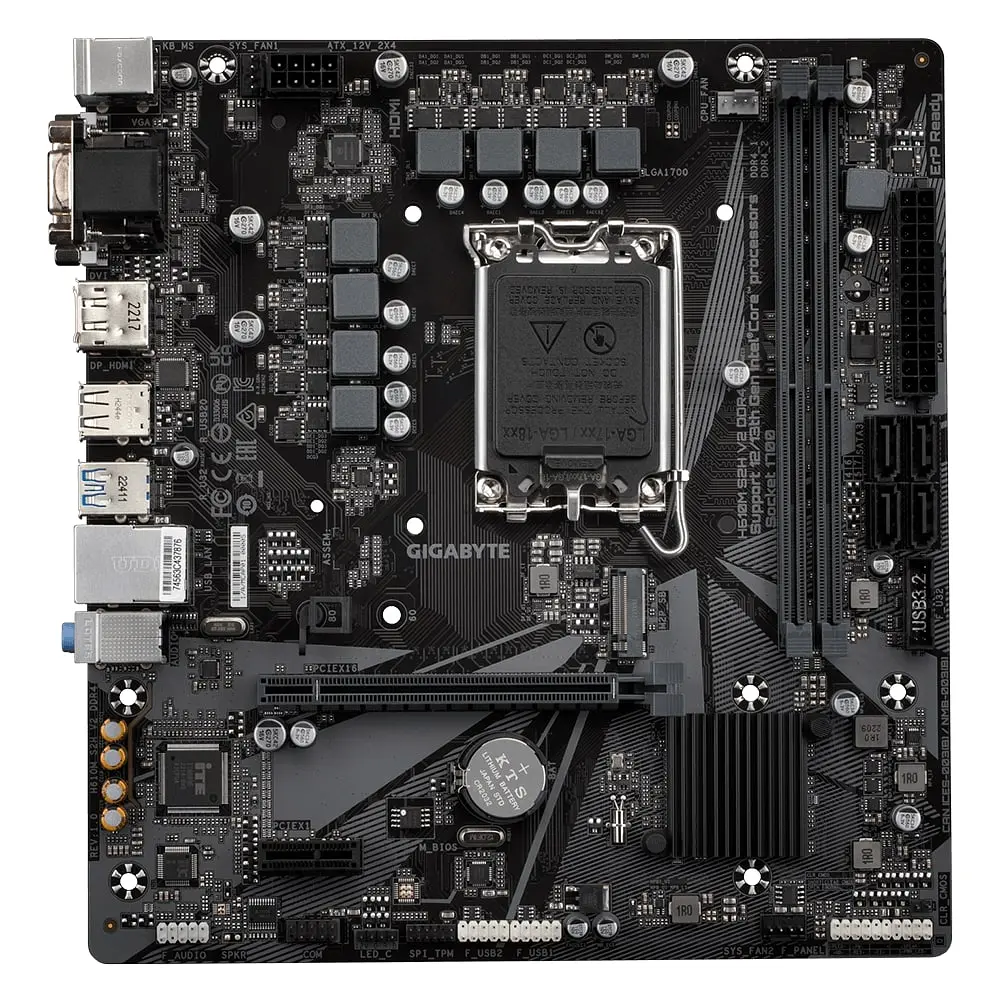 Материнская плата H610M S2H V2 s1700 H610 2xDDR5 M.2 HDMI D-Sub DP mATX Gigabyte teh0019029 - фото 2