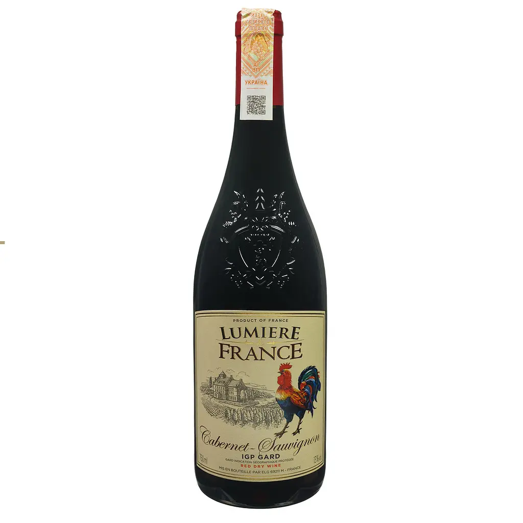 Вино Lumier de France Cabernet Sauvignon, красное, сухое, 0,75 л - фото 1