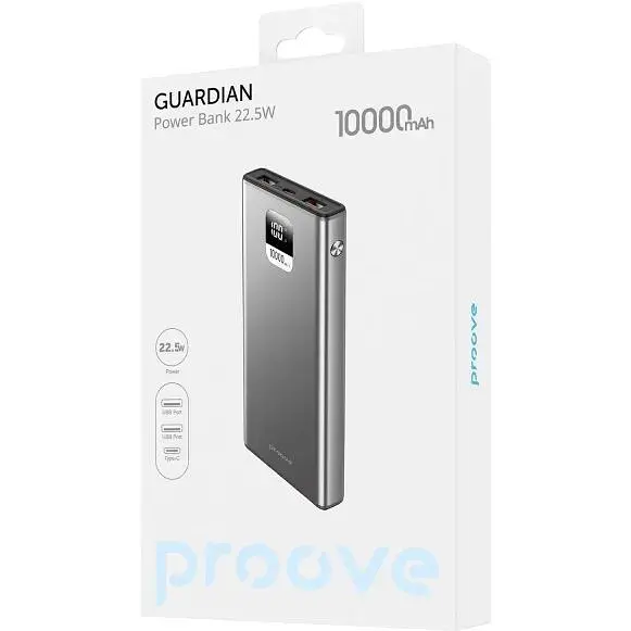 Портативный аккумулятор Proove Guardian 22.5W 10000mAh metal gray (PBG122210004) - фото 2