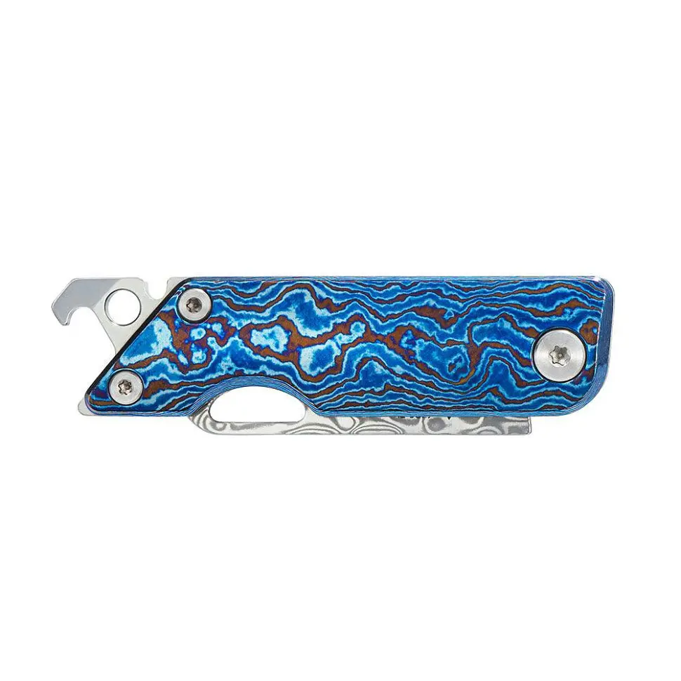 Ніж складаний кишеньковий SRM 6435-TL, (4.1 см) Damascus / Titanium блакитний - фото 3