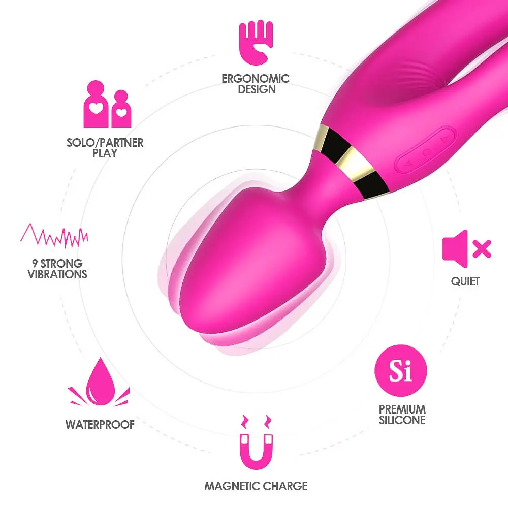 Вібромасажер B - Series Joy Magic Wand, 23.6 см (рожевий) - фото 4