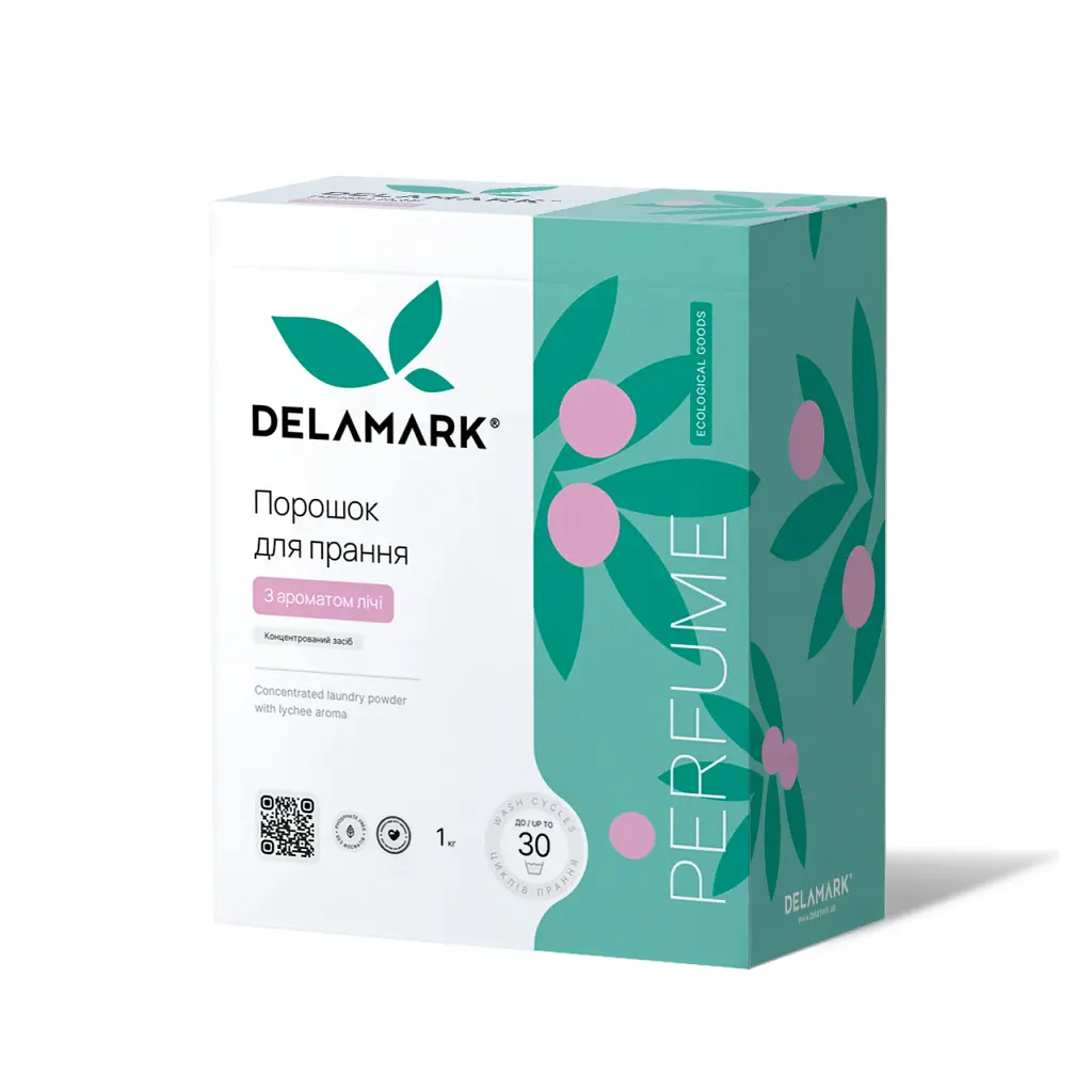 Пральний порошок DeLaMark з ароматом Лічі 1 кг (4820152332516)
