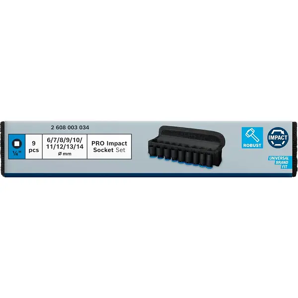 Набір ударних торцевих головок Standart 1/4, 25 мм 9 шт. Bosch hoz0012698 - фото 5