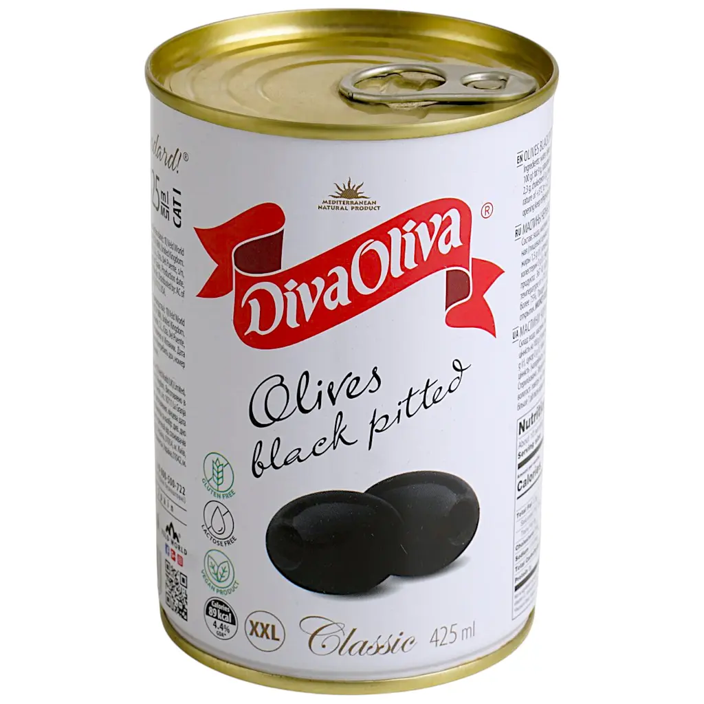 Маслини чорні без кісточки Diva Oliva XXL 425 мл (390 г)  - фото 2