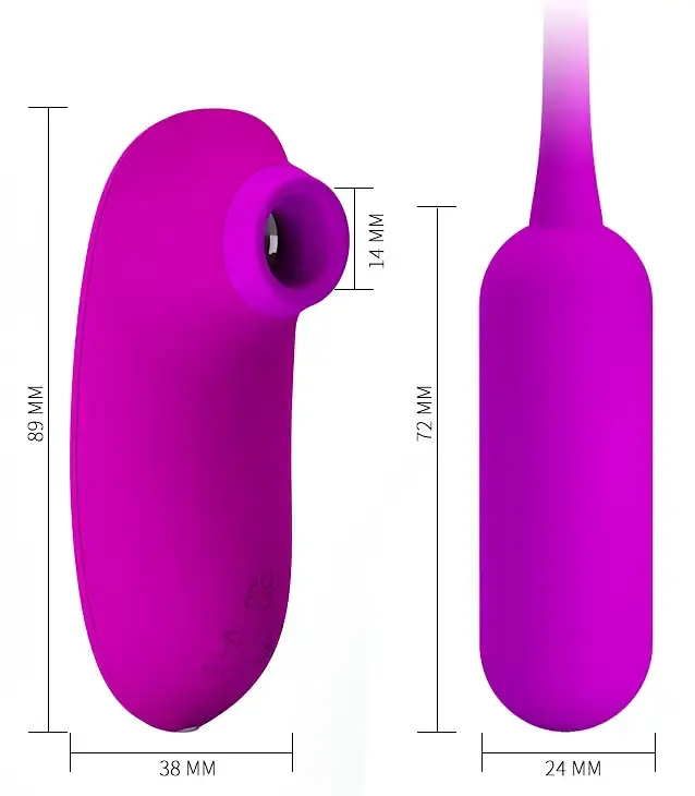 Стимулятор Pretty Love - Curupira Multifunctional Sucker Purple Вакуумний + віброяйце фіолетовий - фото 5