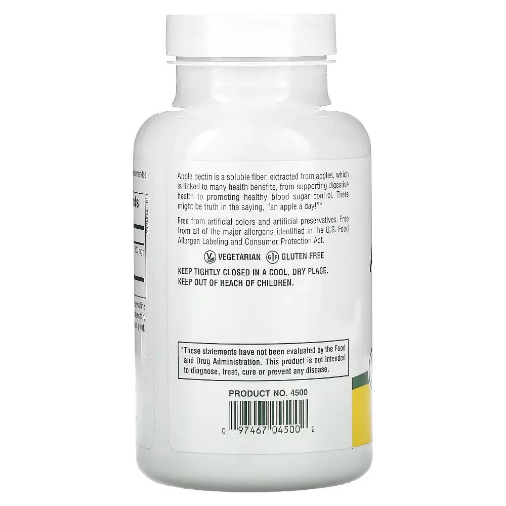 Натуральна добавка Natures Plus Apple Pectin 500 mg, 180 таблеток - фото 3