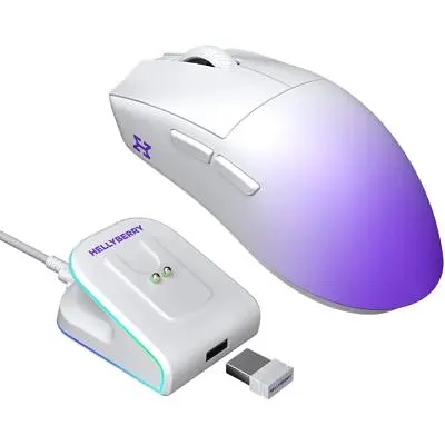 Мишка Hator Hellyberry HM47 Pro RGB Wireless/Bluetooth/USB White/Violet (HM47PRO_white_violet) - фото 2