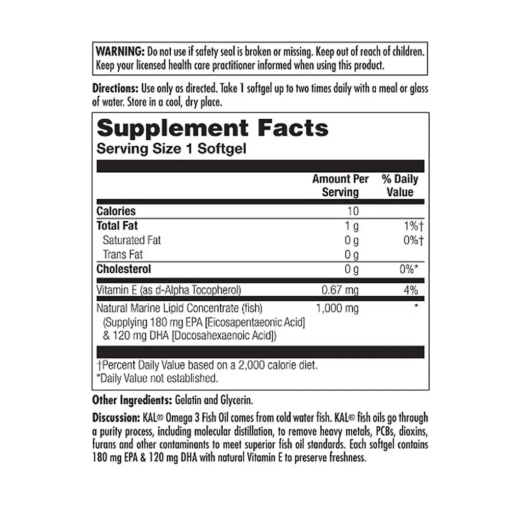 Омега-3 KAL 1000 мг 60 softgels - фото 2