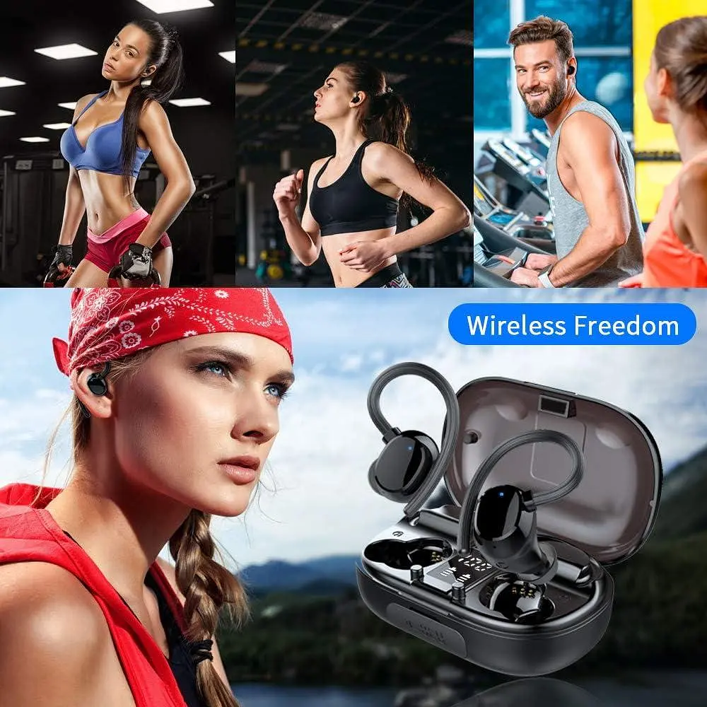Спортивні Bluetooth навушники з вушними кріпленнями, IP7, до 100 год автономності - фото 5