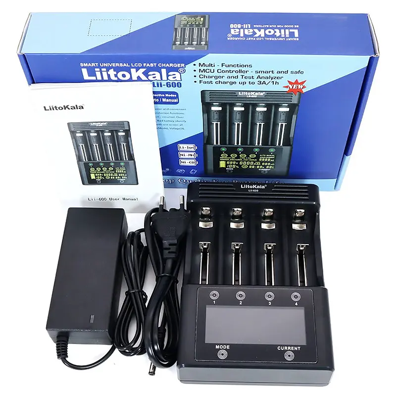 Зарядний пристрій LiitoKala Lii-600, 4x(Lion/NiMH/NiCd), discharge function, display - фото 5