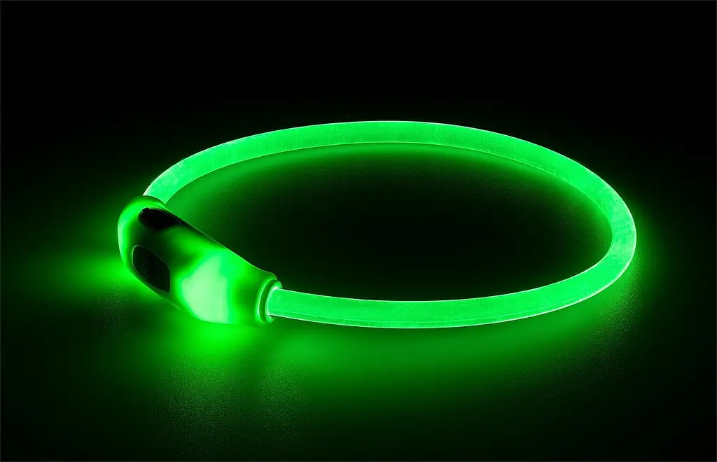 Світлодіодний (LED) нашийник Happet з USB для собак, зелений, 70 см, L (LE15) - фото 3