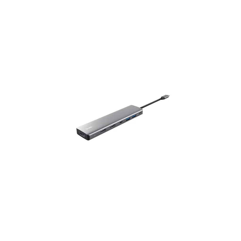 Концентратор Trust USB-C 7-in1 2xUSB-А 3.2/2xUSB-С/2xHDMI/DP aluminiu 0.16m grey (25661_TRUST) - фото 3