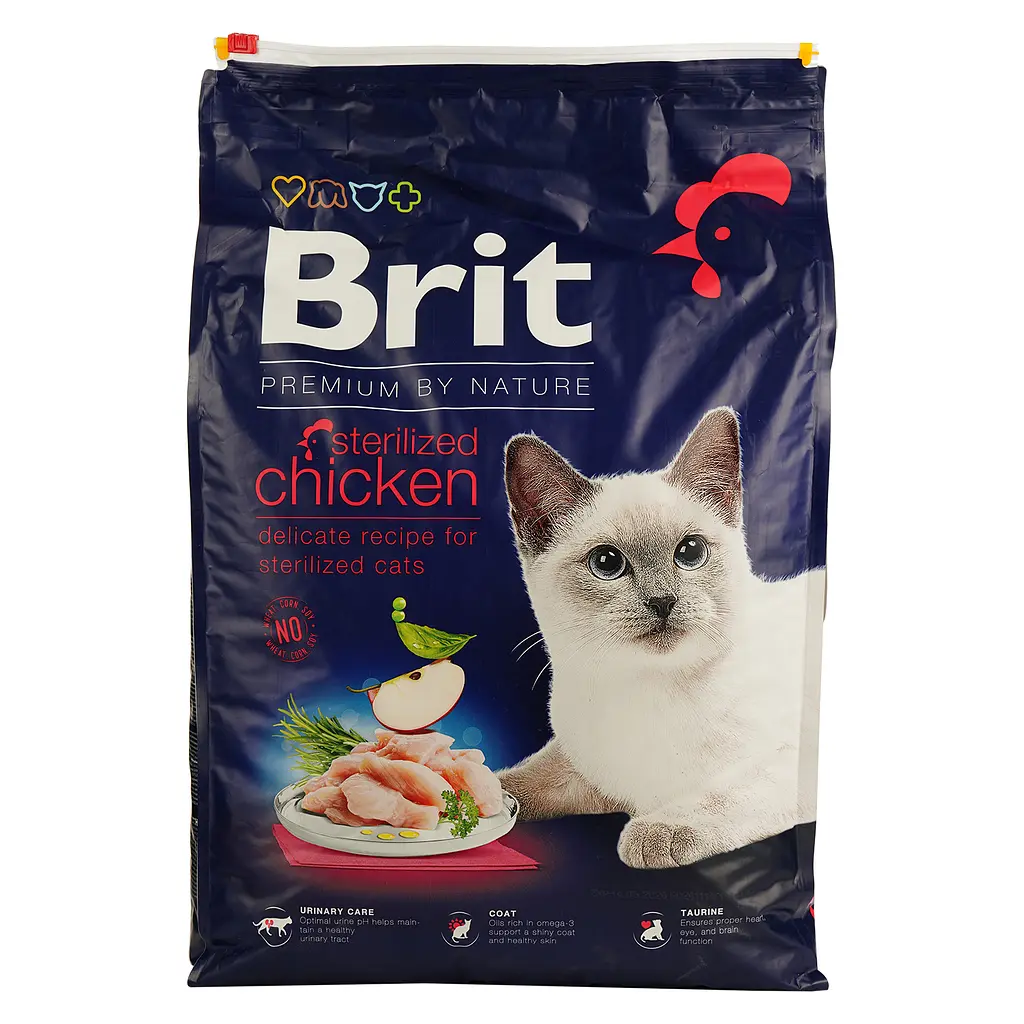 Сухой корм для стерилизованных котов Brit Premium by Nature Cat Sterilised с курицей 8 кг - фото 2