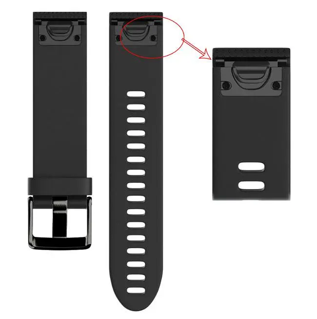 Силиконовый ремешок Primo для часов Garmin Fenix ​​5S/5S Plus/6S Black - фото 4