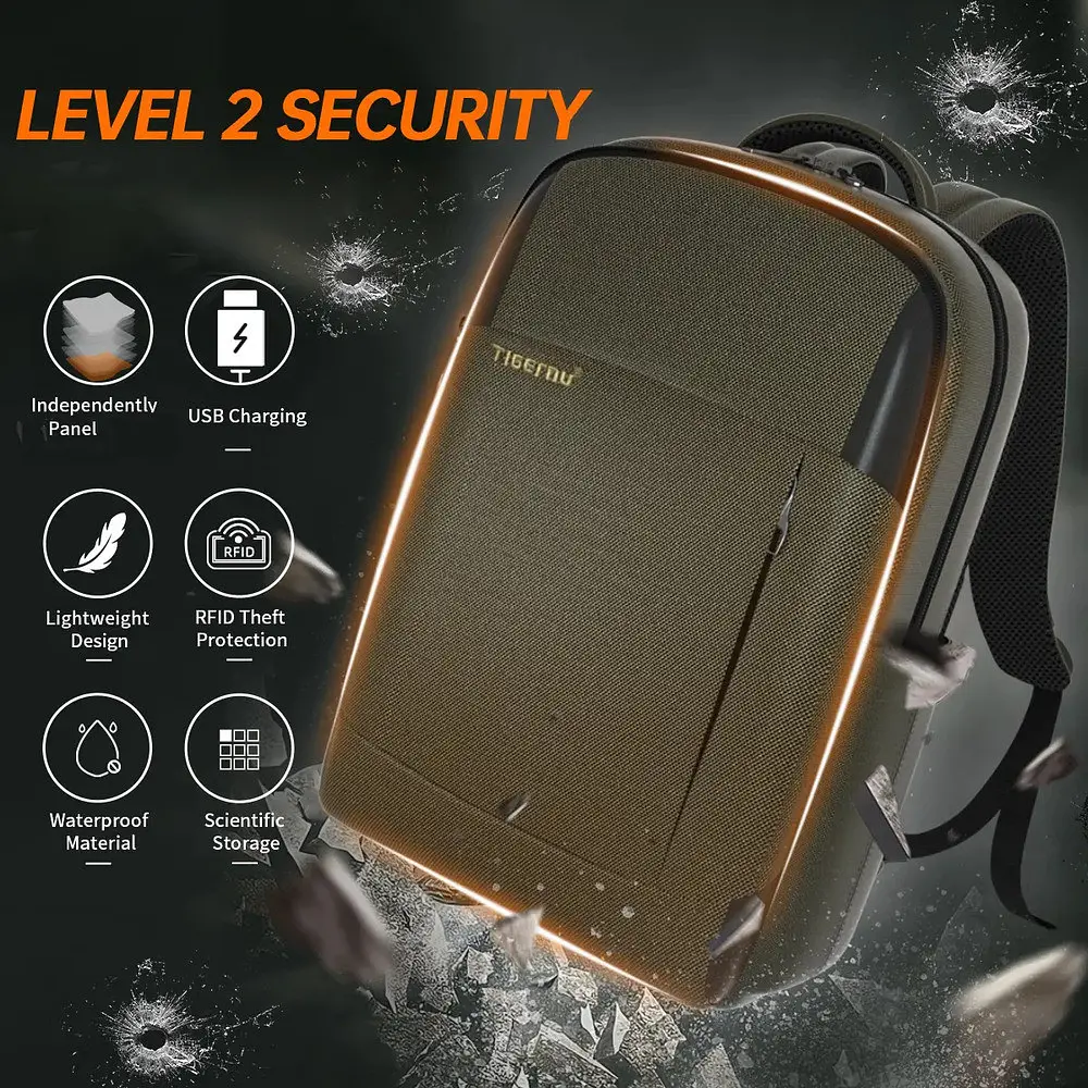 Рюкзак Tigernu T-B3906B 15. 6" армійський зелений - фото 3
