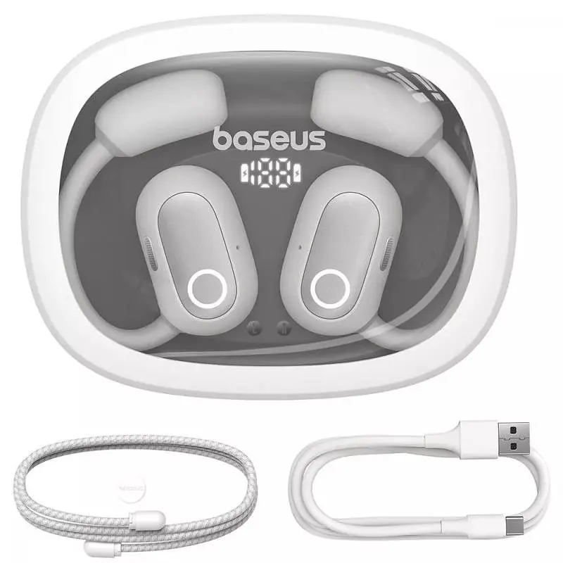 Бездротові навушники TWS Eli Fit OS Open-Ear (A00073200) Moon White Baseus teh0030054 - фото 4