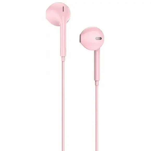 Навушники Hoco M55 Memory sound wire with mic з мікрофоном рожеві - фото 2