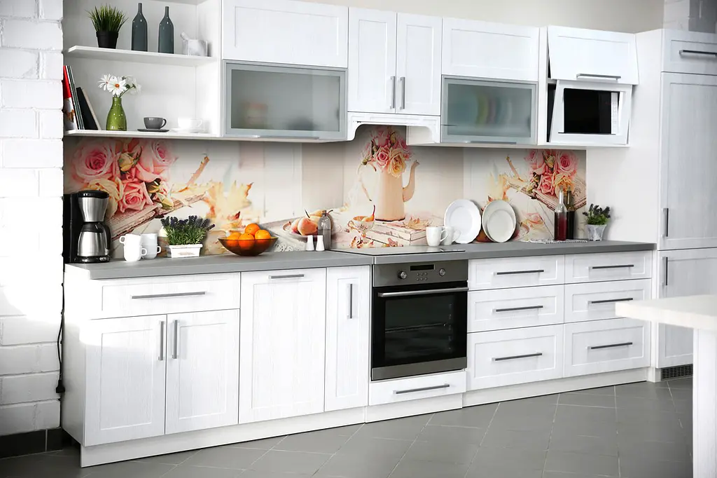 Кухонний фартух Груші для кухні наклейка ПВХ Троянди Натюрморт Рожевий 65х250 см Happy Pocket Z180466 - фото 4