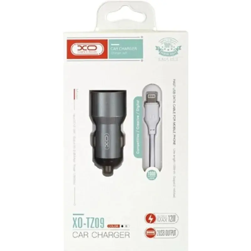 Зарядний пристрій XO 1xUSB + cable USB to Lightning TZ09 gray (6920680873517) - фото 2