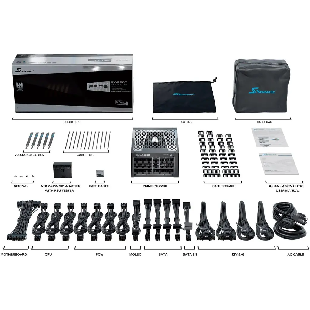 Блок питания Seasonic Prime PX 2200W ATX 3.1 80+ Platinum (PRIME PX 2200-ATX31) - фото 9