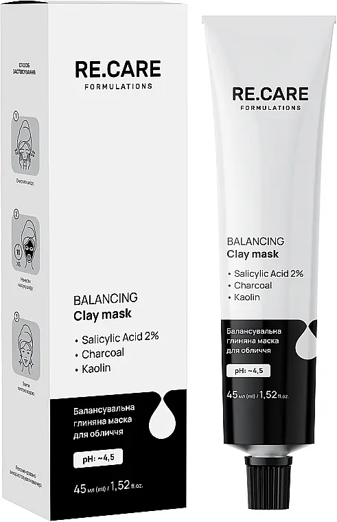 Балансувальна глиняна маска для обличчя Re.Care Balancing Clay Mask 45 мл - фото 2