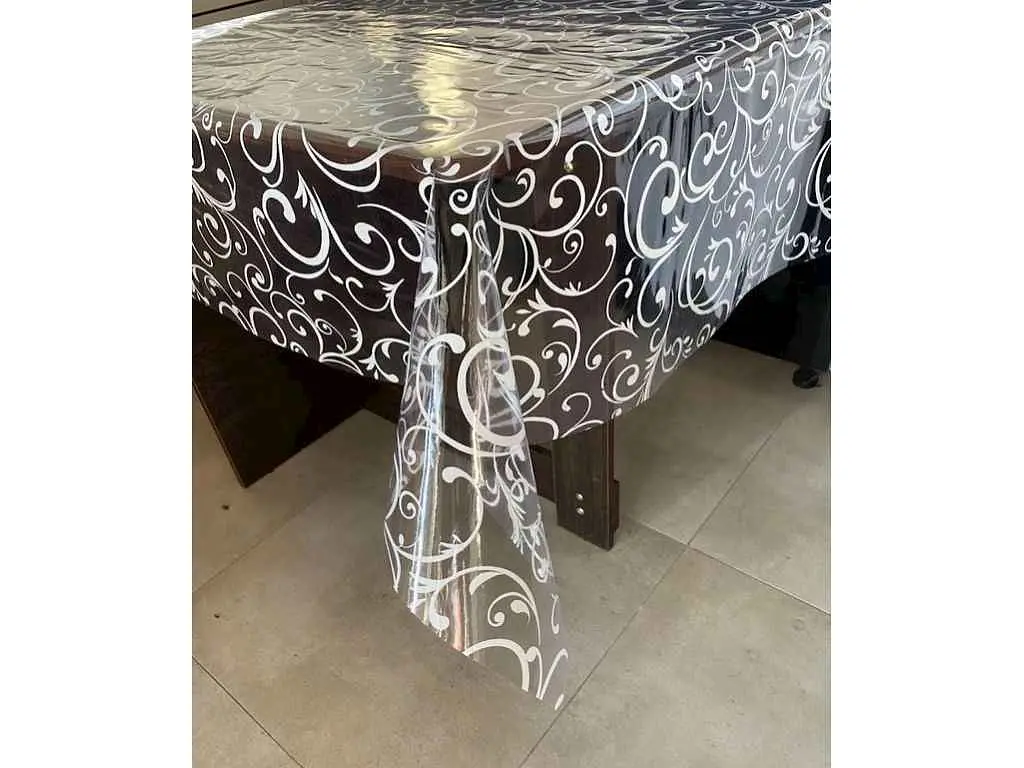 Скатертина SELENA-SILIKON силікон д/столу Silikon, "Вензель біла" 1,35*1м