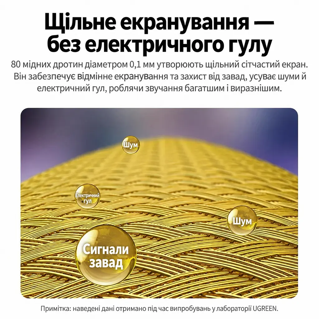 Мікрофонний кабель для аудіообладнання UGREEN AV131 2 м моноштекер 6,35 мм і гніздо XLR для небалансного моносигналу з металевим екрануванням чорний (20719) - фото 5