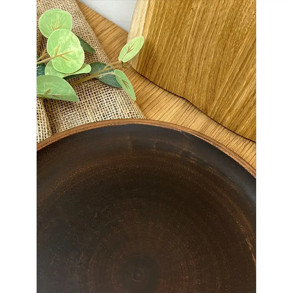 Блюдо для піци 30 см керамічна (глиняна) Гладке - фото 6