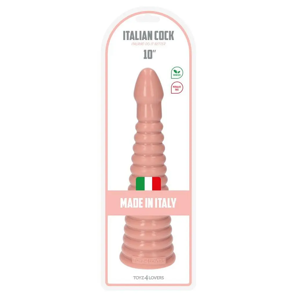 Анальна пробка Toyz4lovers Plug-Italian Cock 10", 26 см (тілесний) - фото 4